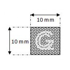 Rechthoekig mosrubber snoer | 10 x 10 mm | rol 50 meter